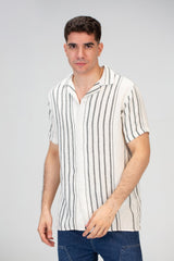 Mens Half Sleeve Striped Trico Shirt With Comfortable Summer Material