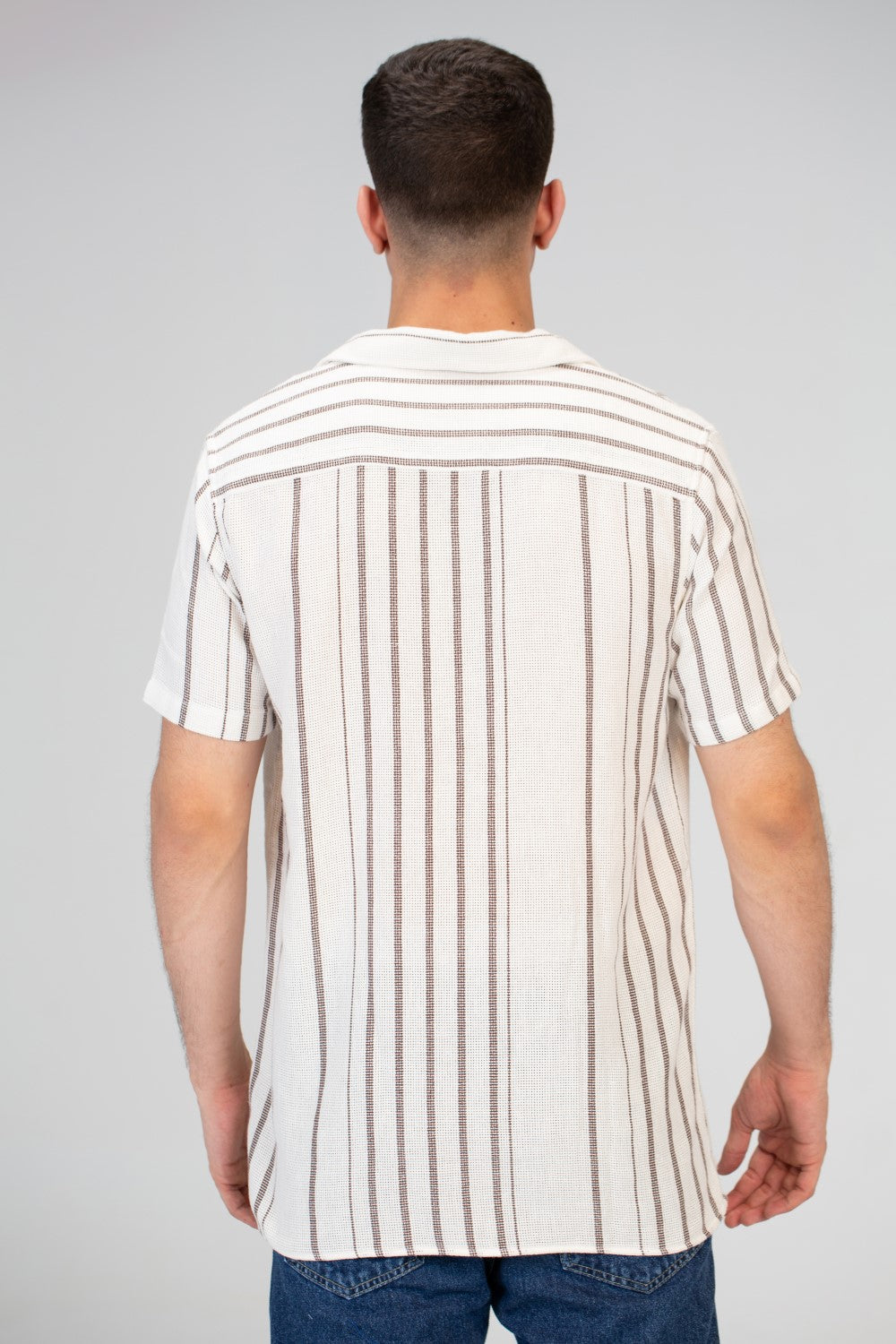 Mens Half Sleeve Striped Trico Shirt With Comfortable Summer Material