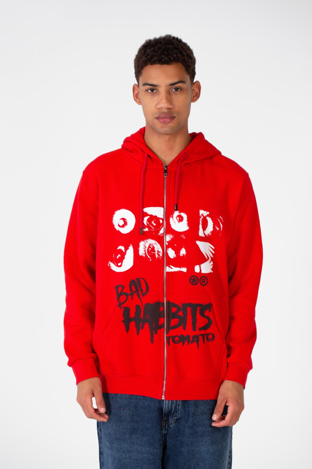 سويت شيرت رجالي بغطاء رأس وسحاب مصنوع من مادة ميلتون