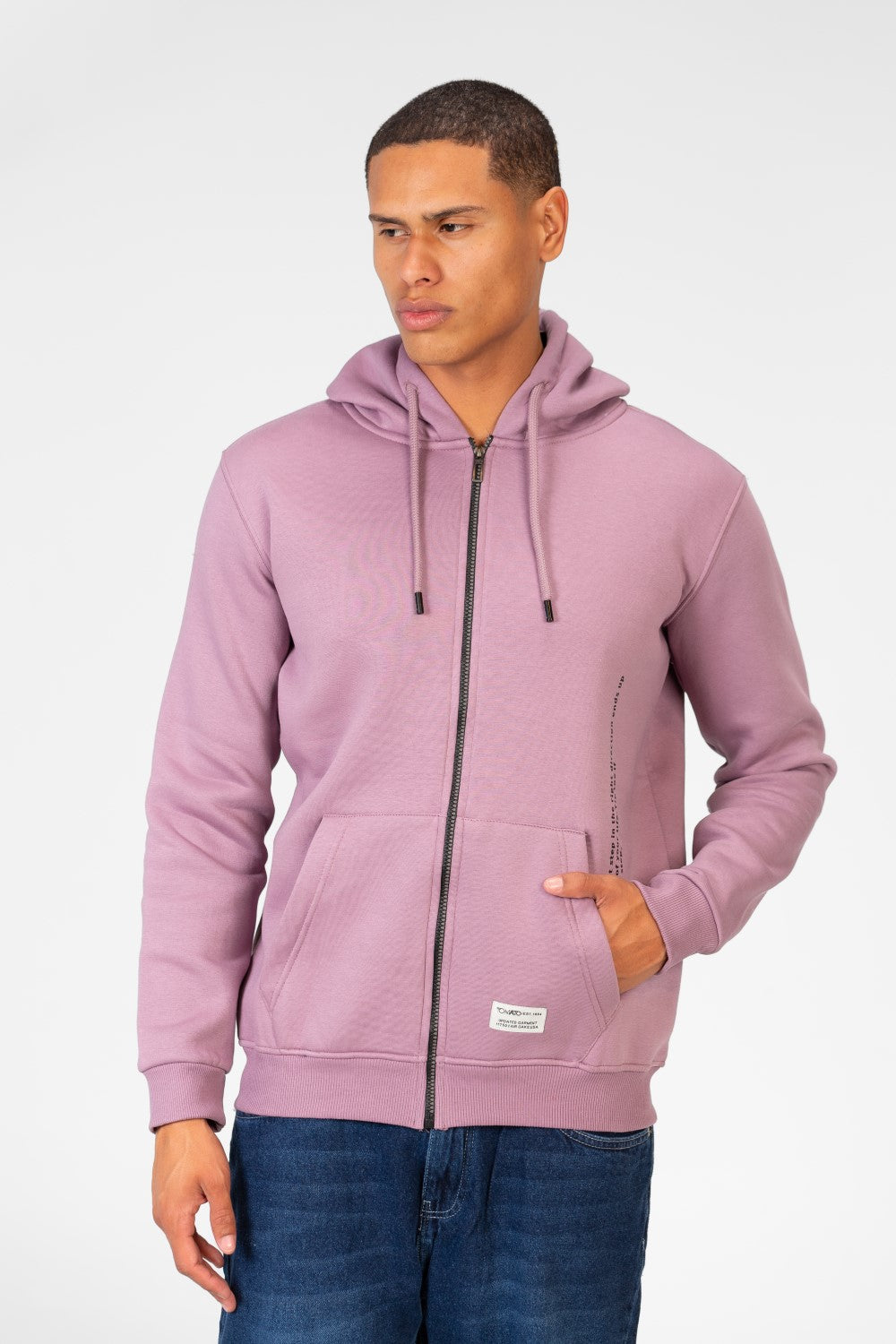 Men's Sweatshirt With Hood And Front Zipper