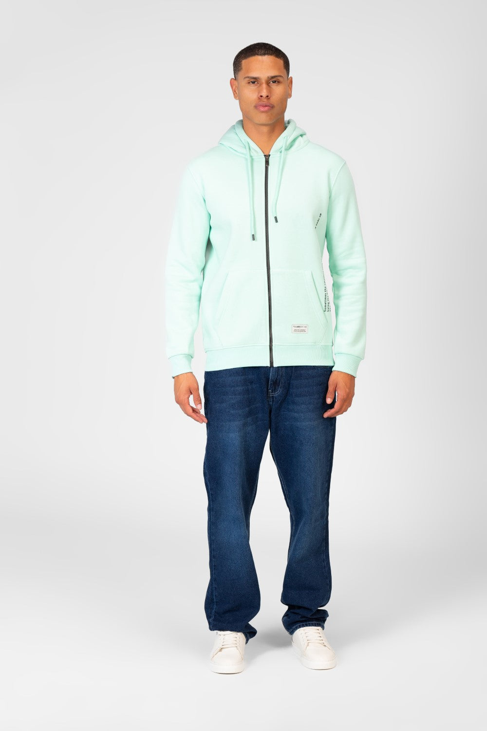 Men's Sweatshirt With Hood And Front Zipper