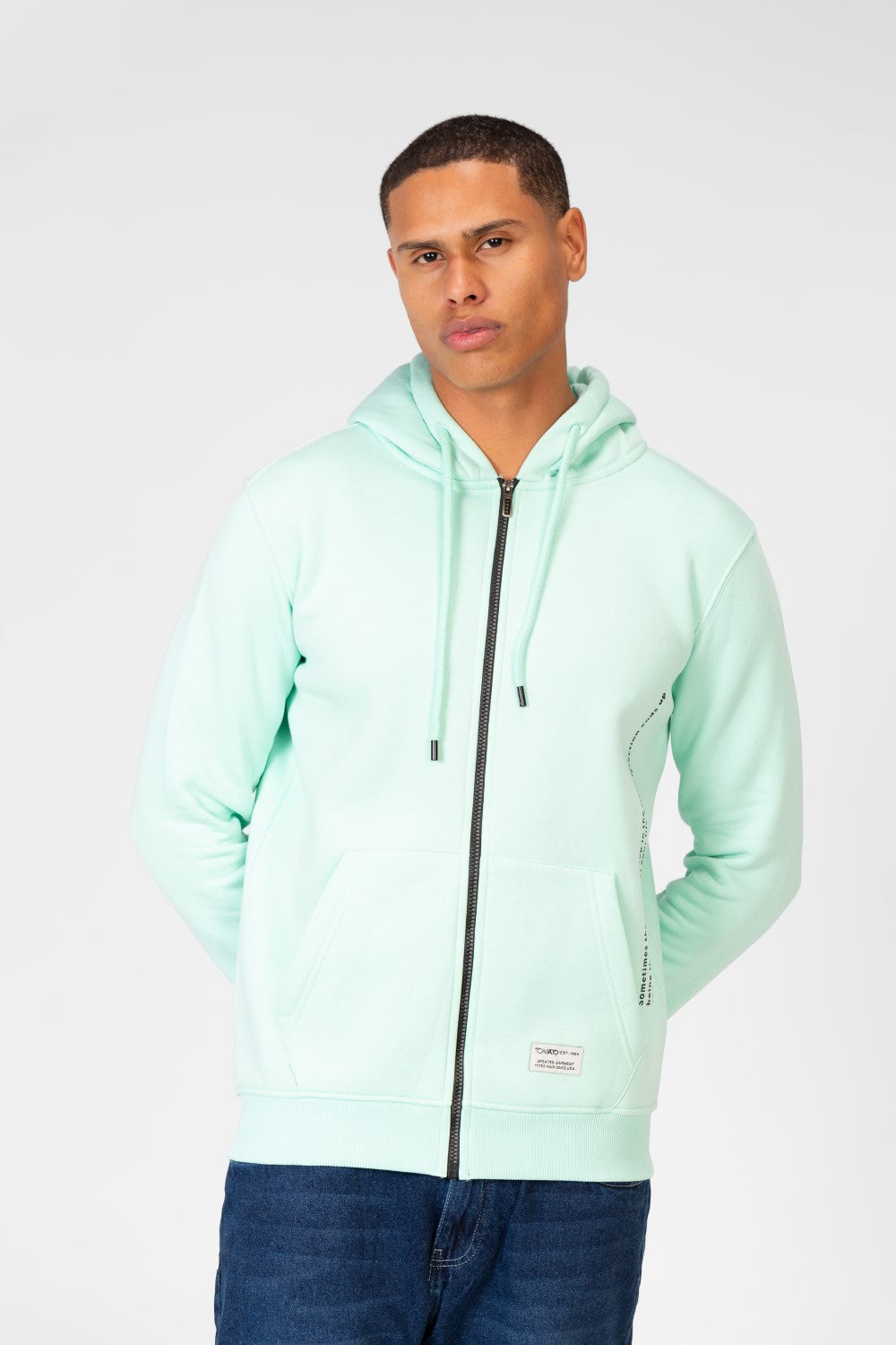 Men's Sweatshirt With Hood And Front Zipper