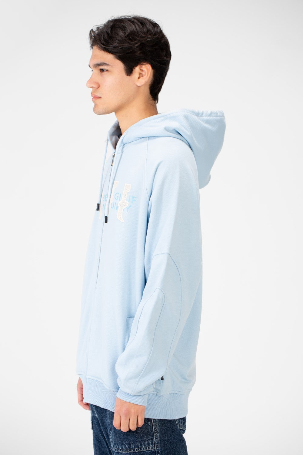 سويت شيرت رجالي كبير الحجم بغطاء رأس وسحاب كامل