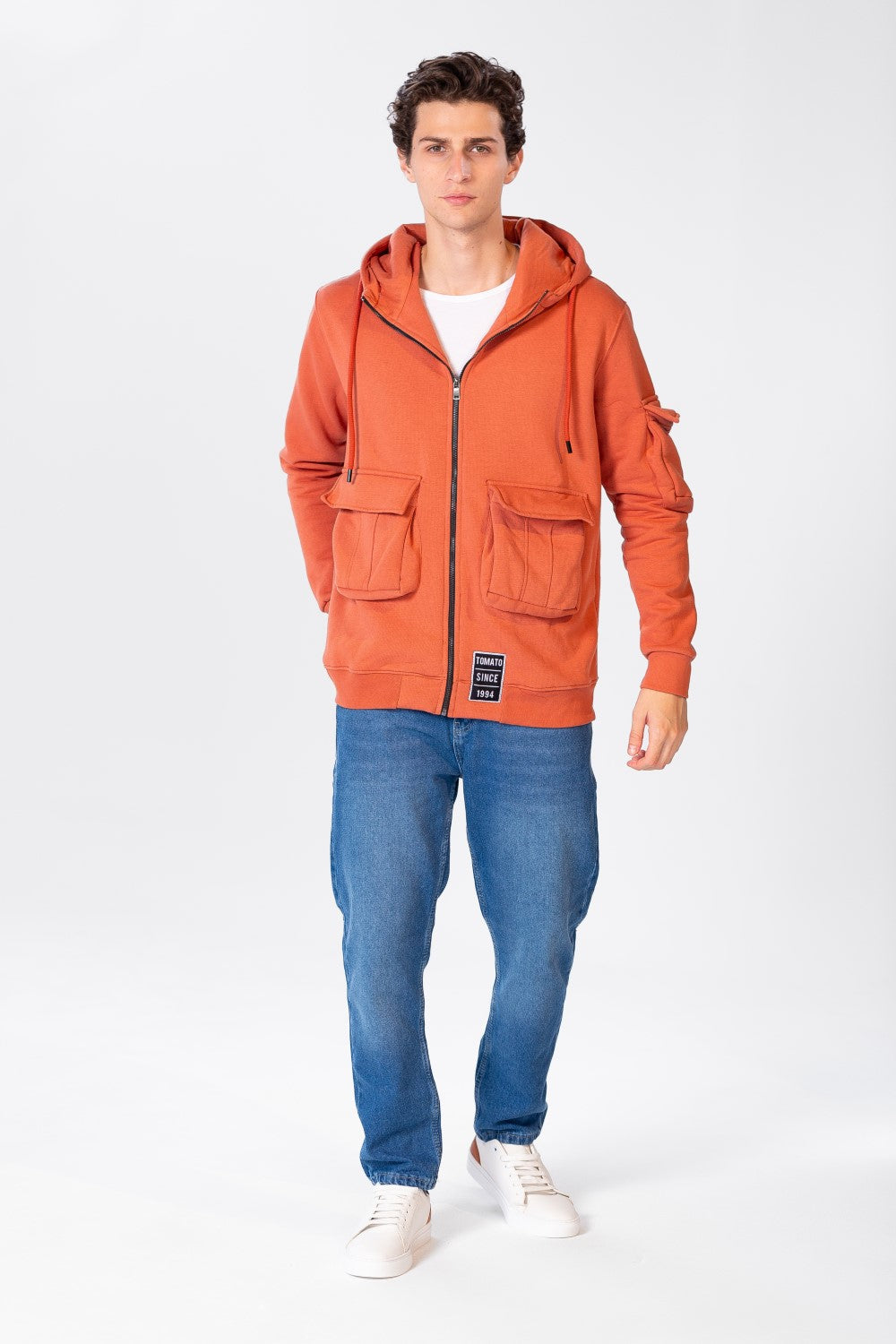 سويت شيرت رجالي بسحاب أمامي وجيوب