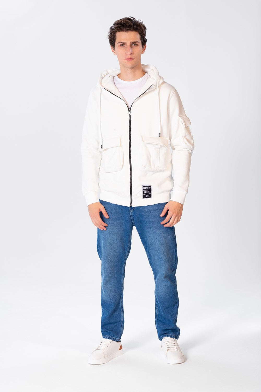 سويت شيرت رجالي بسحاب أمامي وجيوب