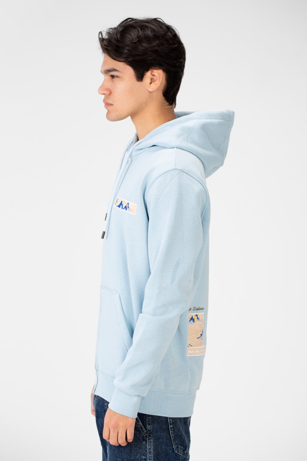 سويت شيرت رجالي مطبوع بأكمام طويلة وغطاء للرأس