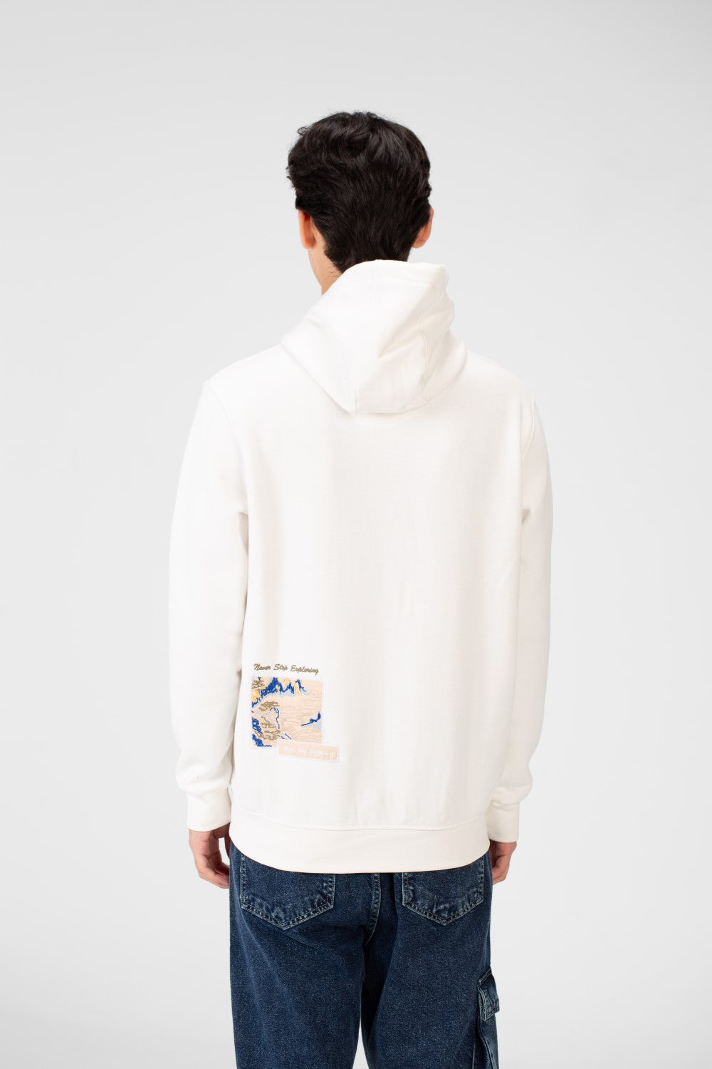 سويت شيرت رجالي مطبوع بأكمام طويلة وغطاء للرأس