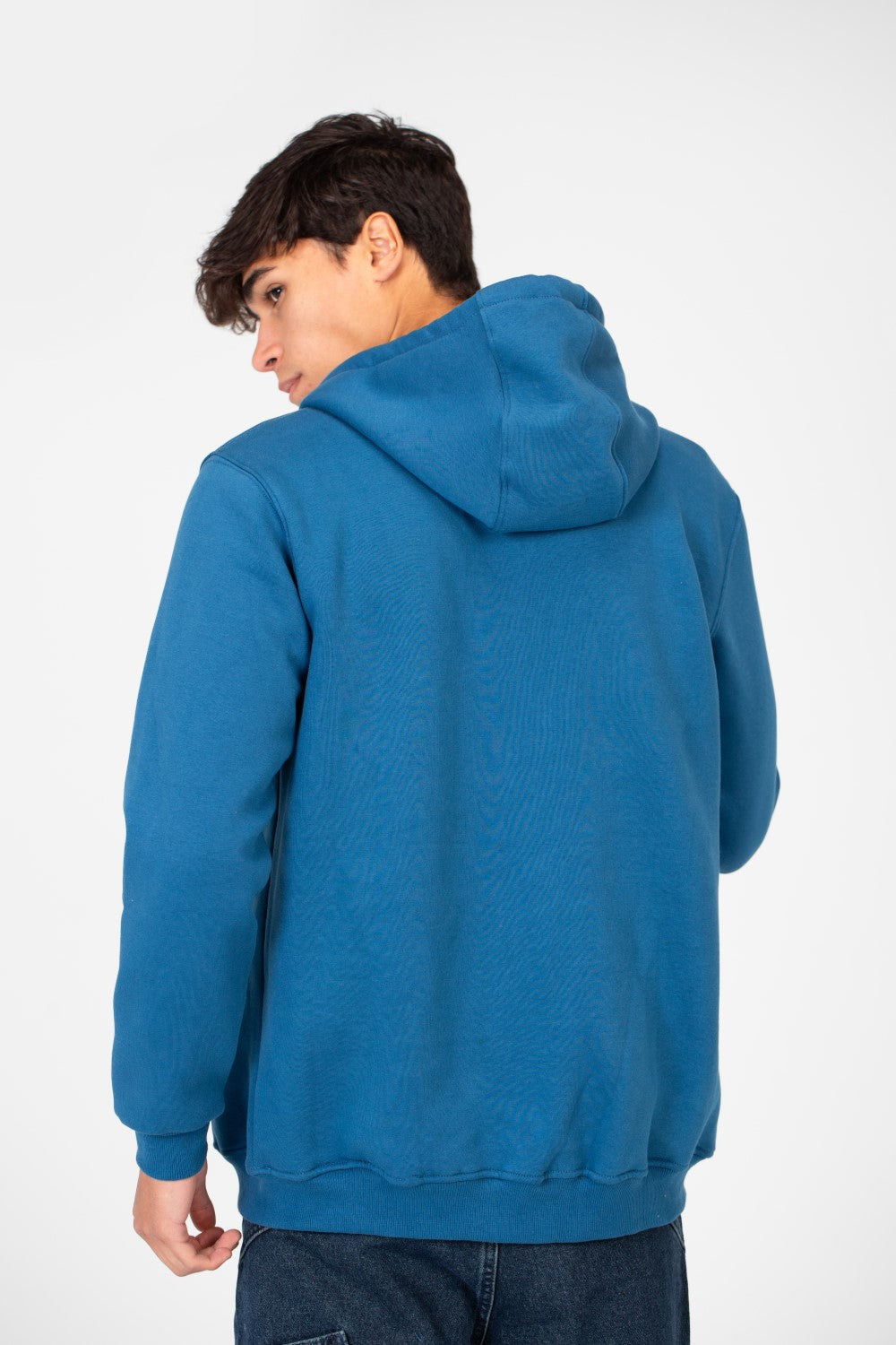 سويت شيرت رجالي أساسي بغطاء رأس وسحاب أمامي