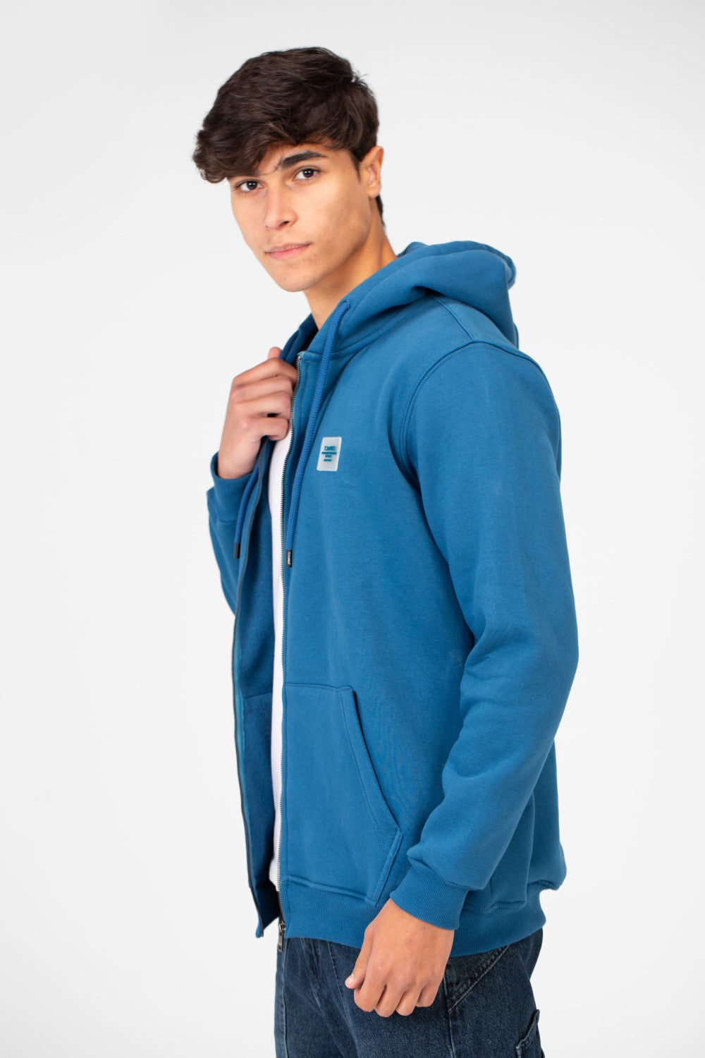 سويت شيرت رجالي أساسي بغطاء رأس وسحاب أمامي