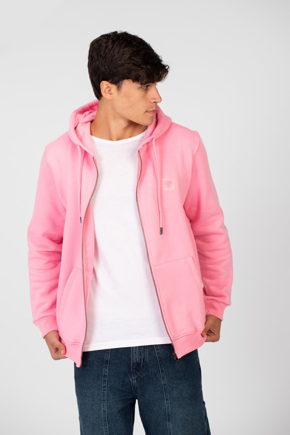 سويت شيرت رجالي أساسي بغطاء رأس وسحاب أمامي