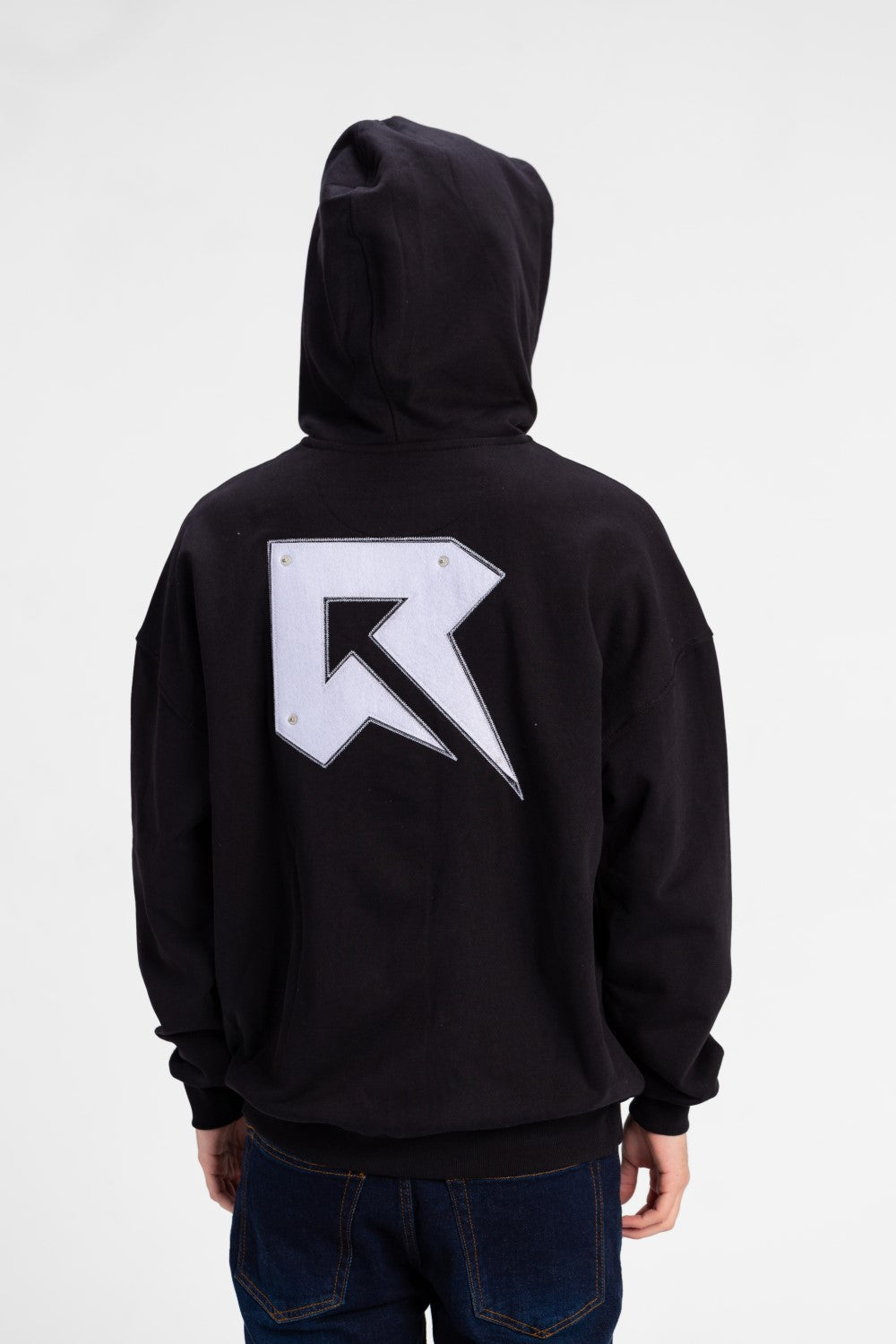 سويت شيرت رجالي أساسي كبير الحجم بسحاب أمامي كامل