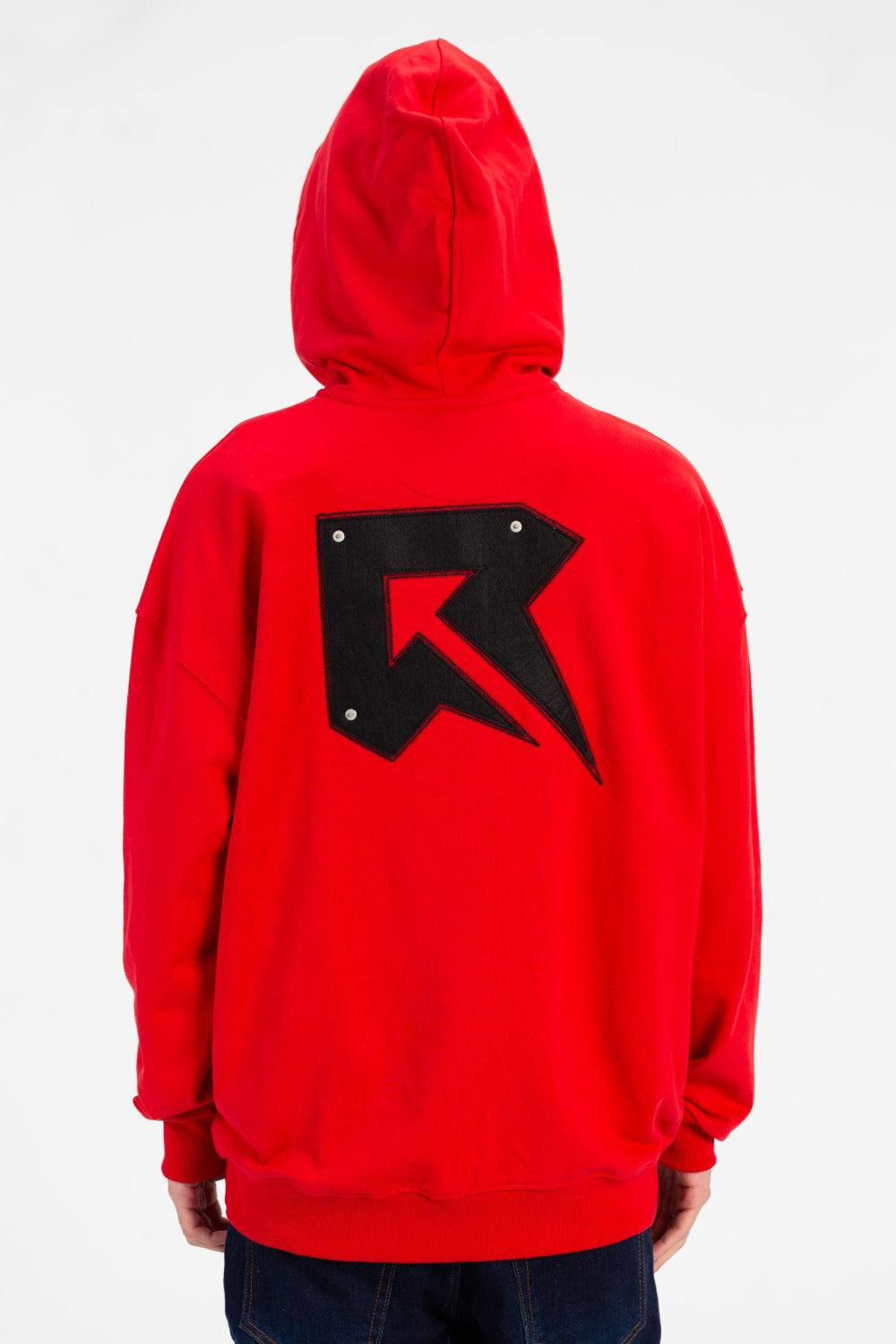 سويت شيرت رجالي أساسي كبير الحجم بسحاب أمامي كامل