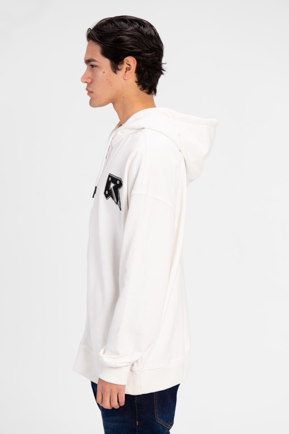 سويت شيرت رجالي أساسي كبير الحجم بسحاب أمامي كامل