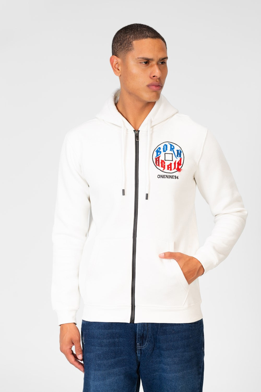 سويت شيرت رجالي بغطاء رأس وسحاب أمامي كامل