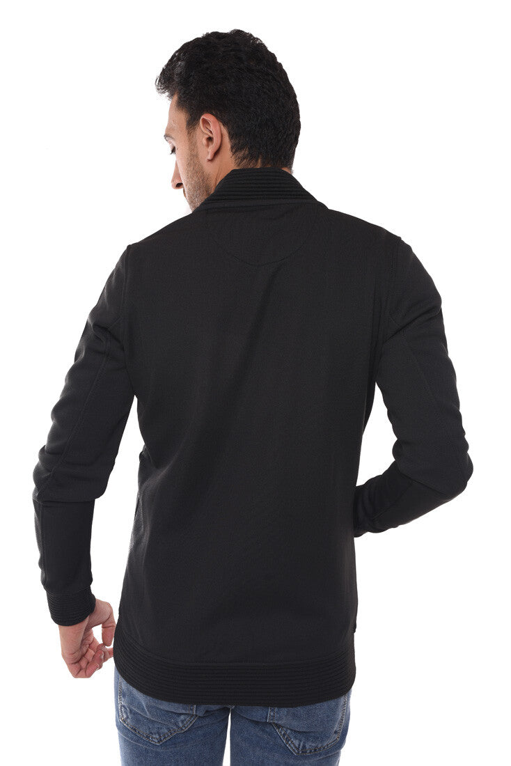 سويت شيرت رجالي أساسي بقصّة Slim Fit وسحّاب كامل