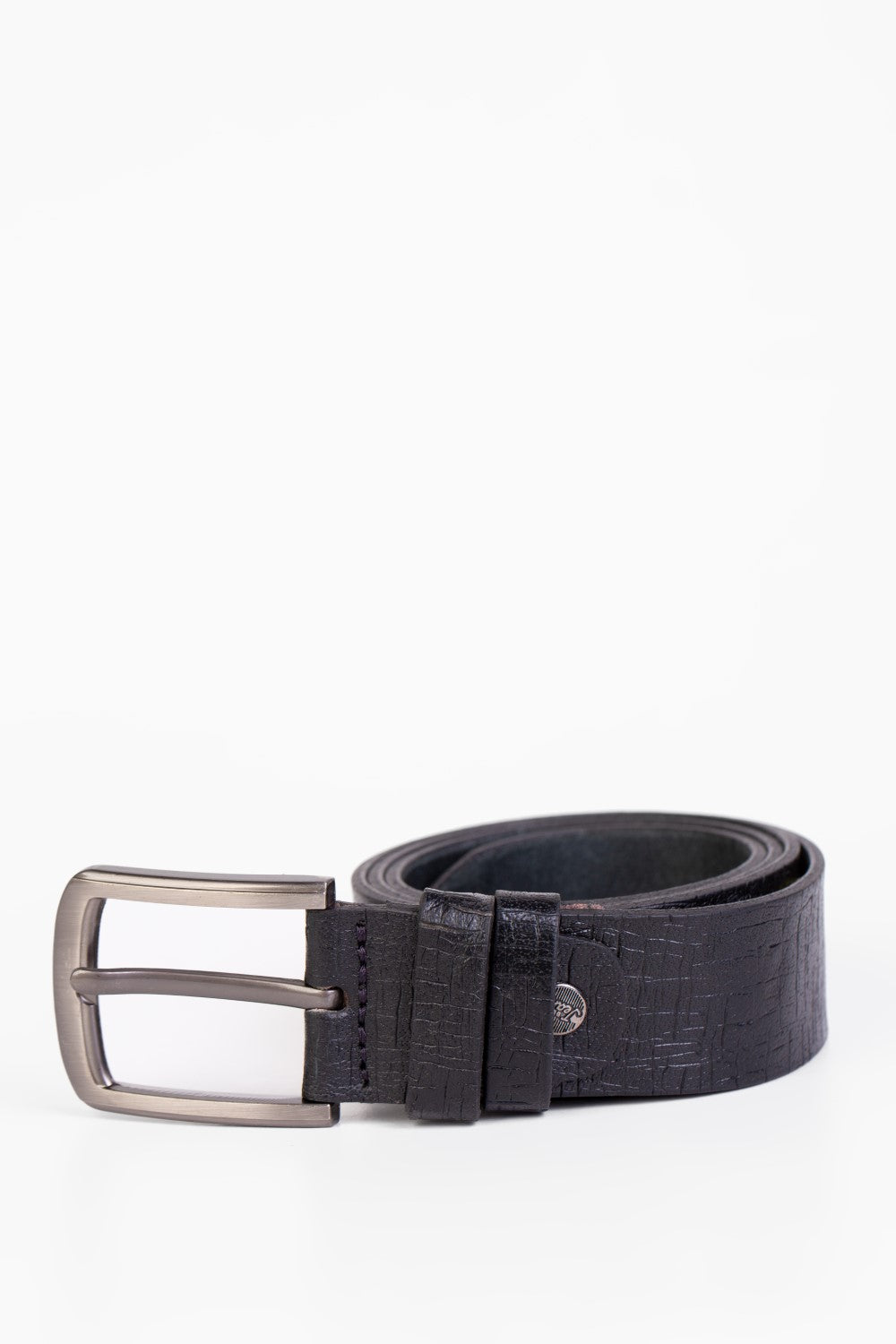 Men's Square Clasp Faux Leather Belt