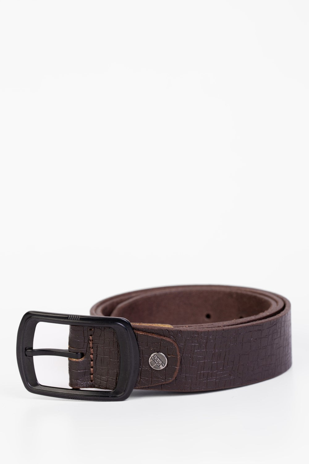 Men's Square Clasp Faux Leather Belt