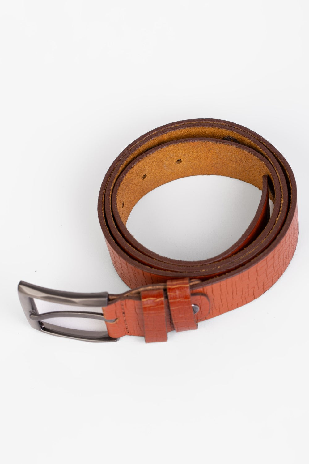 Men's Square Clasp Faux Leather Belt