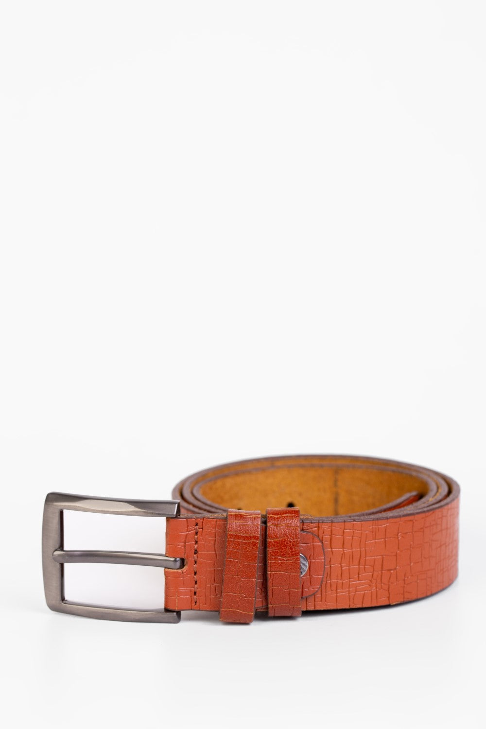 Men's Square Clasp Faux Leather Belt