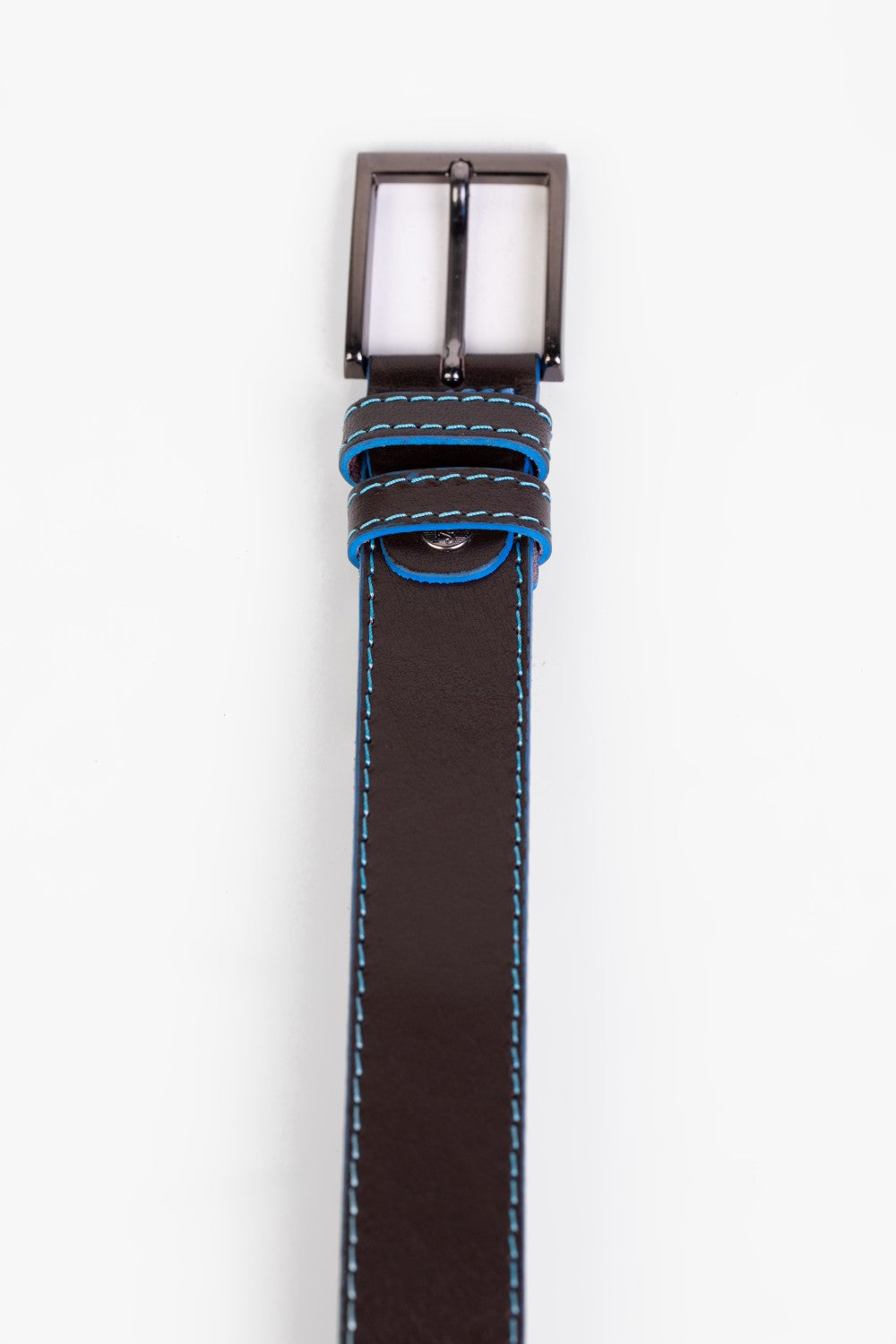حزام رجالي كلاسيكي ذو جوانب زرقاء