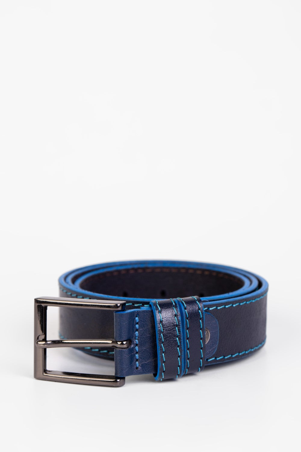 حزام رجالي كلاسيكي ذو جوانب زرقاء