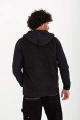 سويت شيرت رجالي أساسي بغطاء رأس وسحاب كامل وجيوب أمامية وجانبية مبطنة