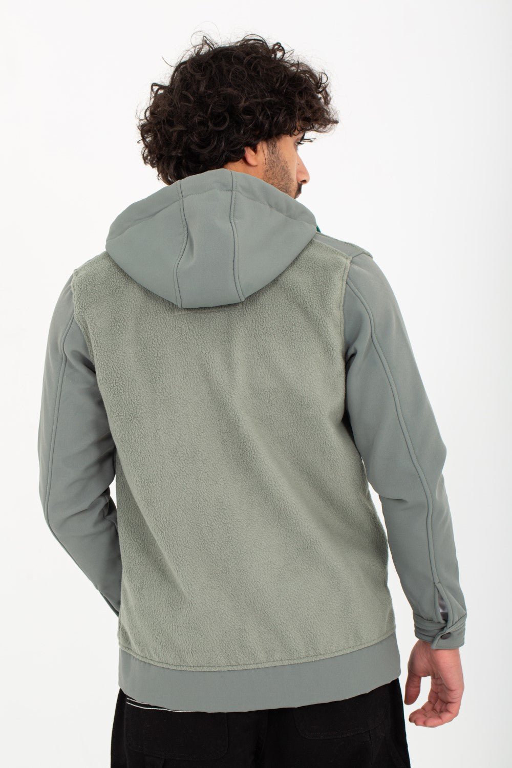 سويت شيرت رجالي أساسي بغطاء رأس وسحاب كامل وجيوب أمامية وجانبية مبطنة