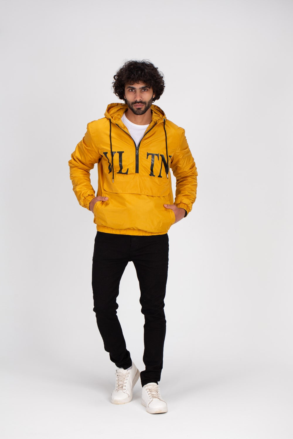 سويت شيرت رجالي كاجوال بسحاب أمامي نصف مطبوع مقاوم للماء