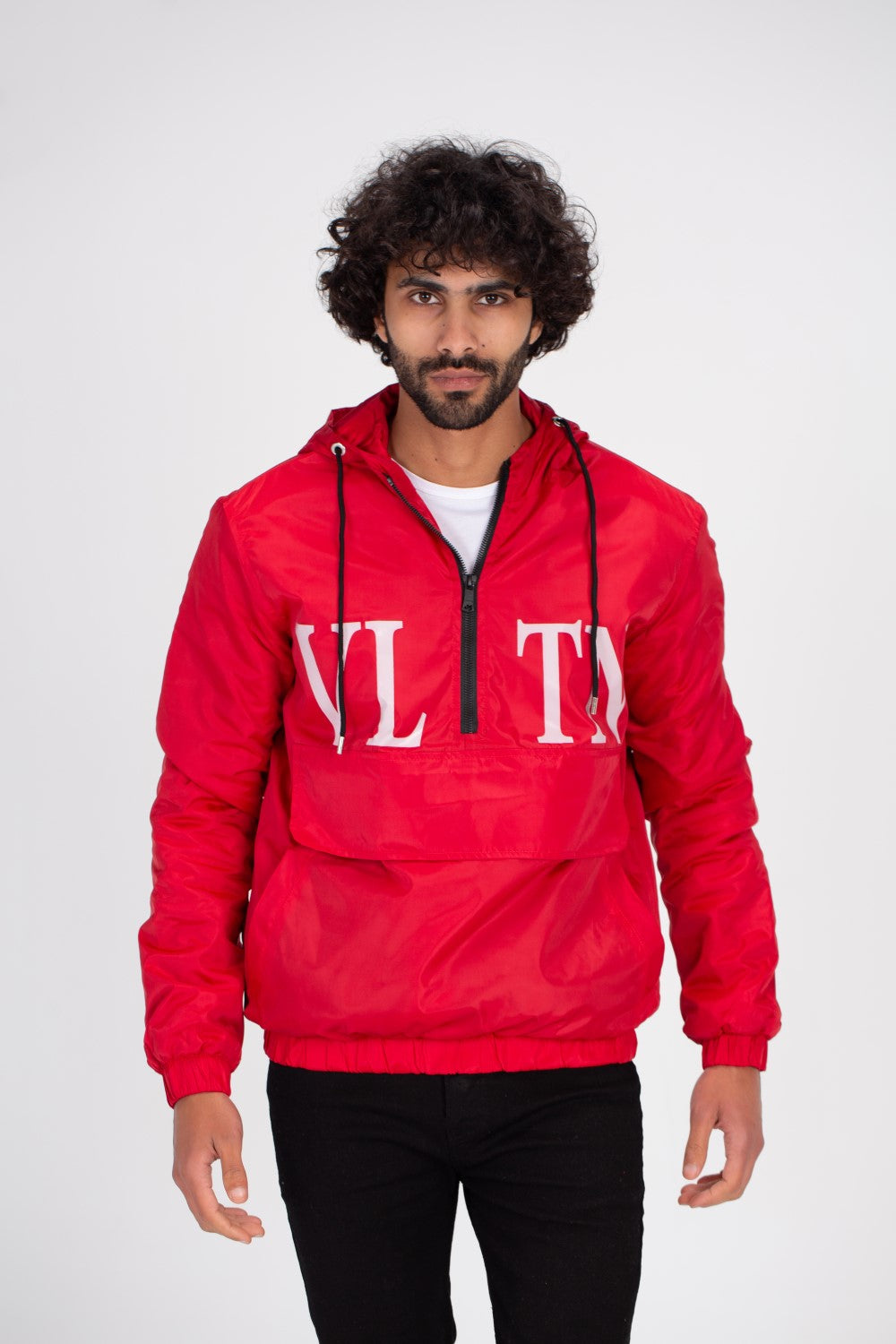 سويت شيرت رجالي كاجوال بسحاب أمامي نصف مطبوع مقاوم للماء