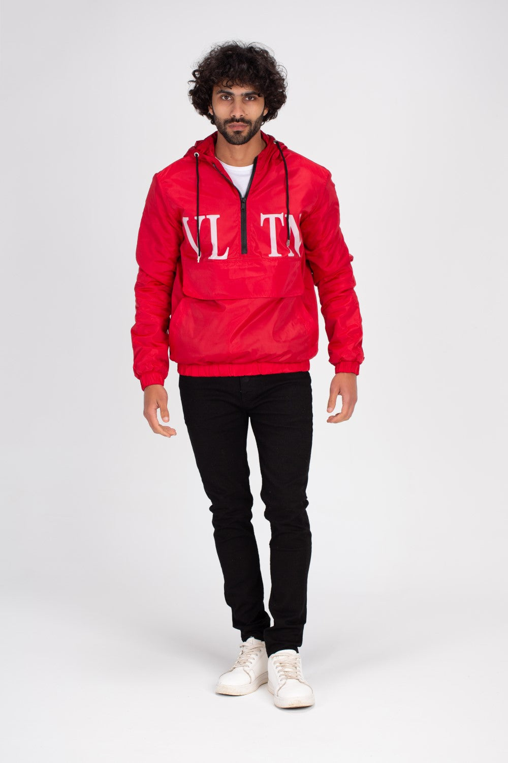 سويت شيرت رجالي كاجوال بسحاب أمامي نصف مطبوع مقاوم للماء