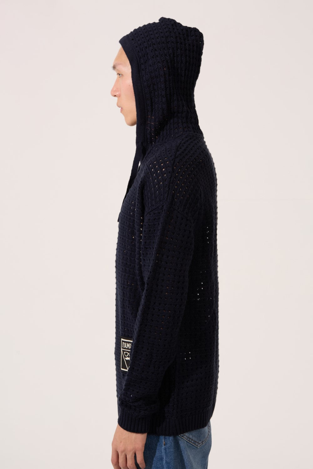 Men's Slim Fit Transparent Hood Pullover With Long Sleeves And Breathable Fabric