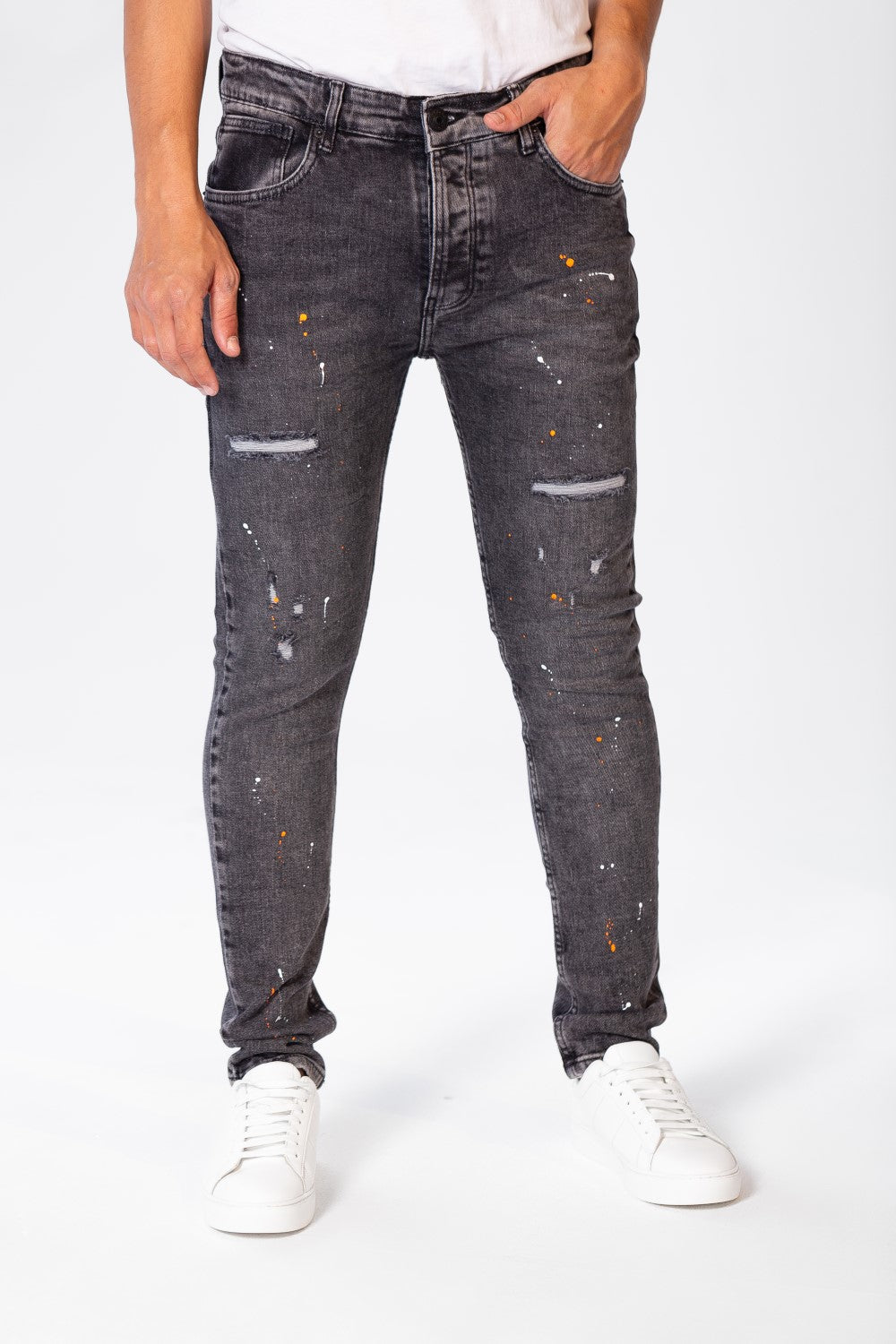 Men's Cutting Jeans Pants With A Skinny Fit