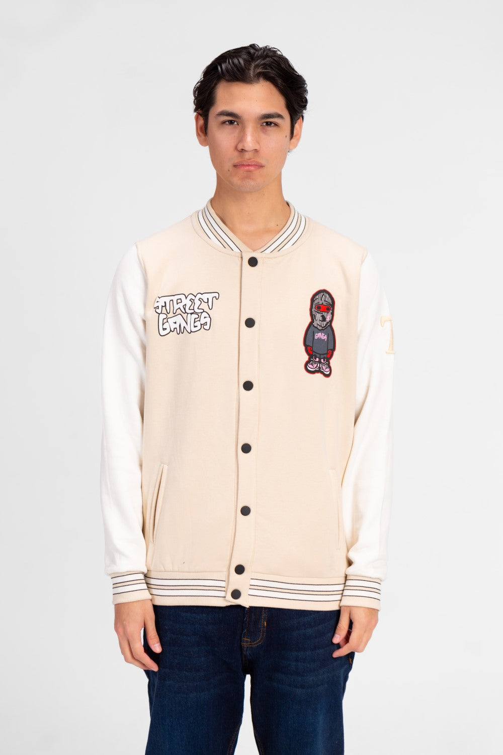 قميص بيسبول رجالي مطبوع بأكمام طويلة