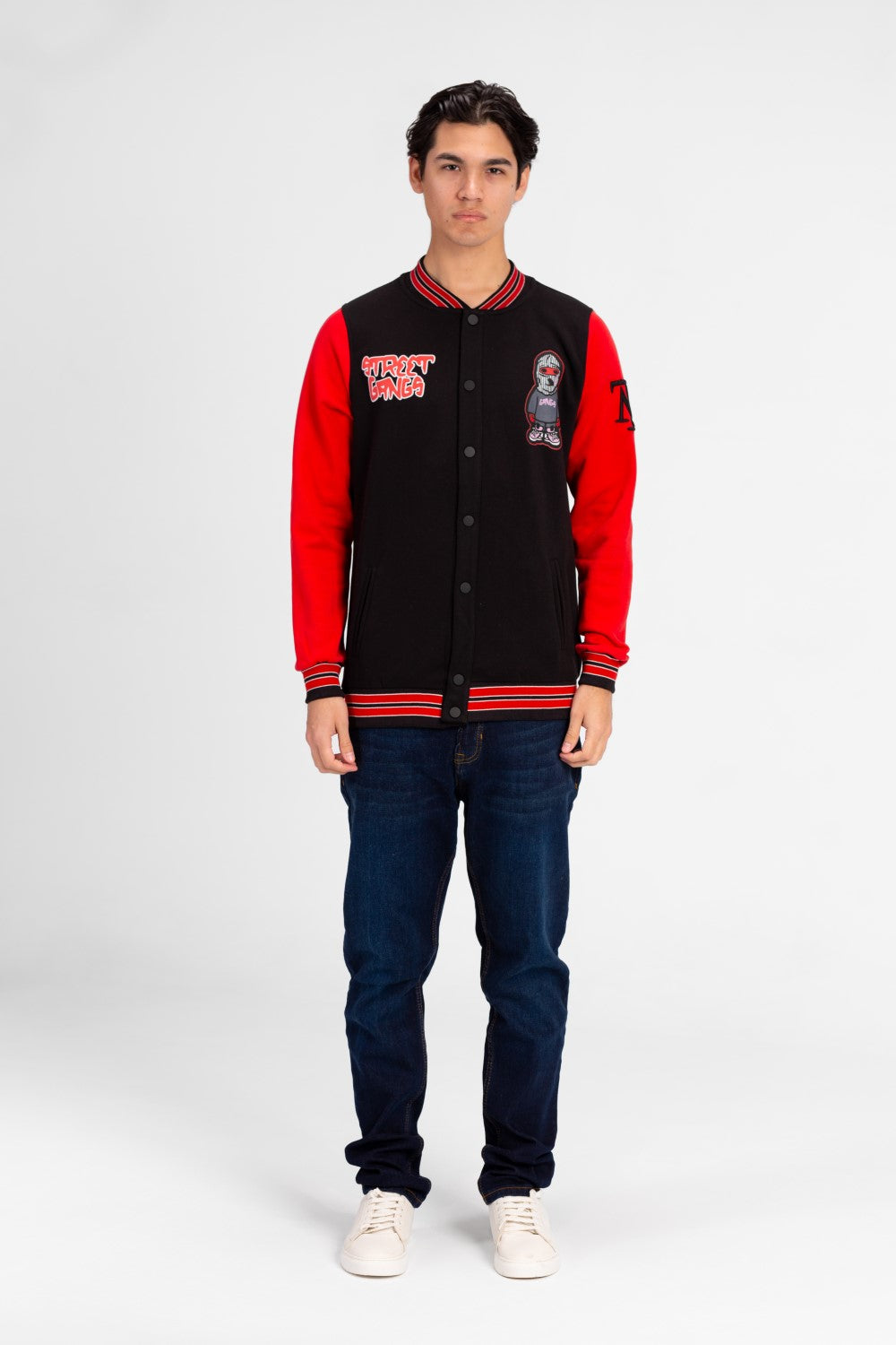 قميص بيسبول رجالي مطبوع بأكمام طويلة