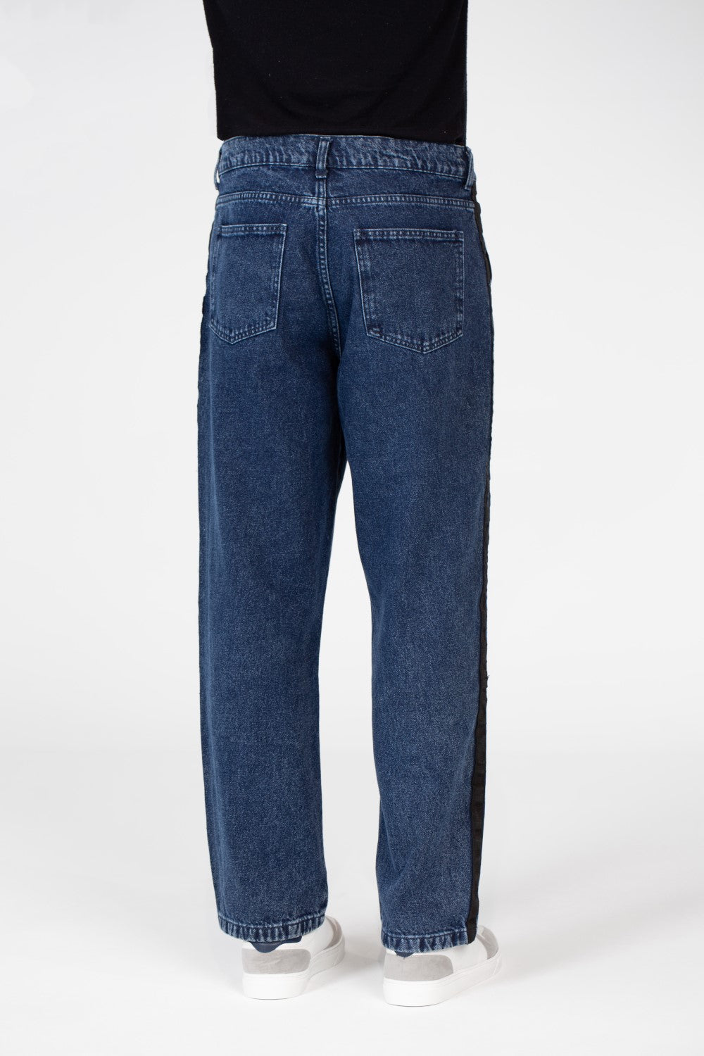 Men's Wide Leg Jeans Pants With Basic Details