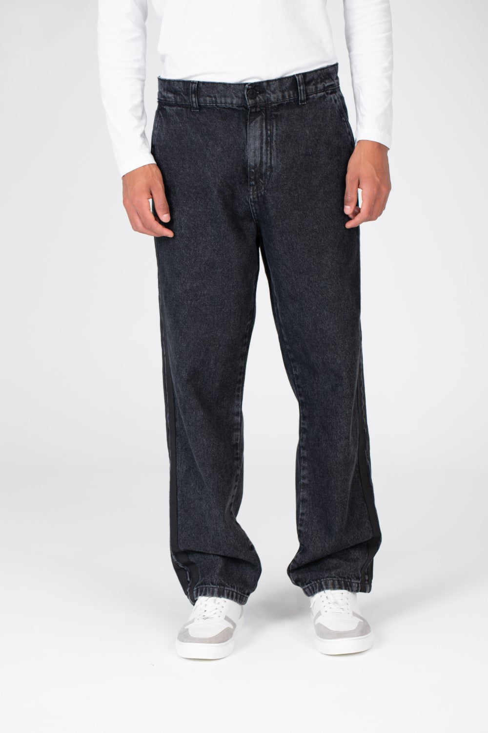 Men's Wide Leg Jeans Pants With Basic Details