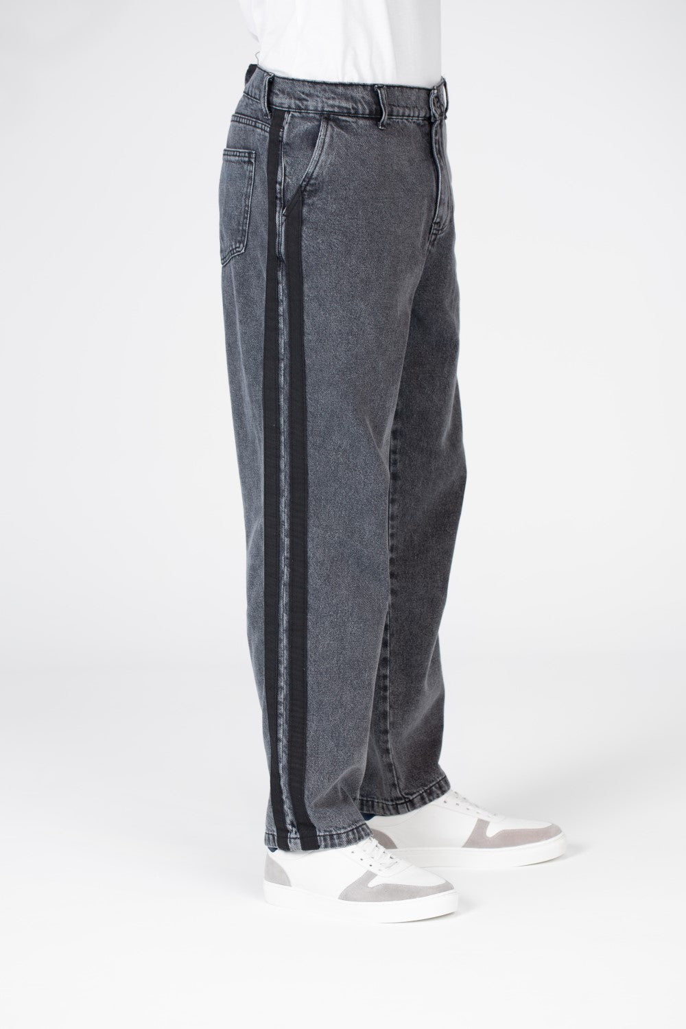 Men's Wide Leg Jeans Pants With Basic Details