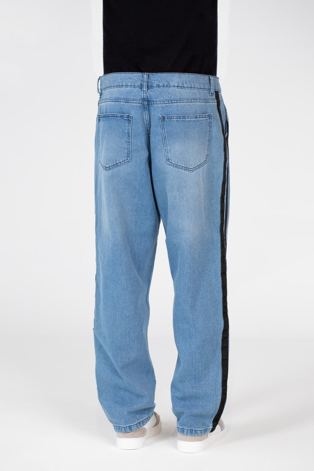 Men's Wide Leg Jeans Pants With Basic Details