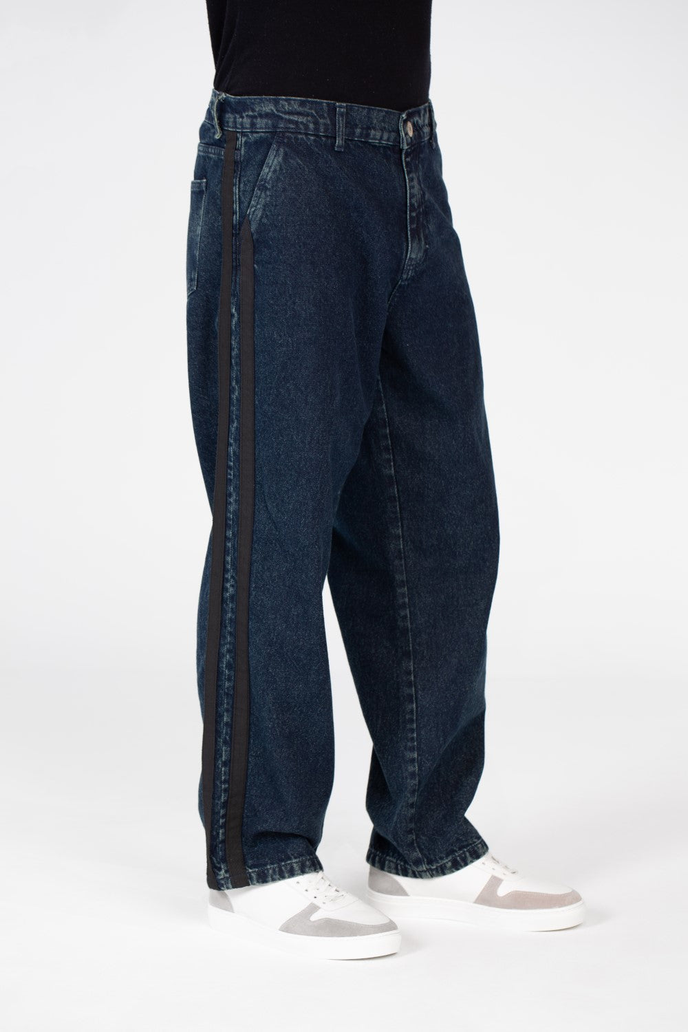 Men's Wide Leg Jeans Pants With Basic Details