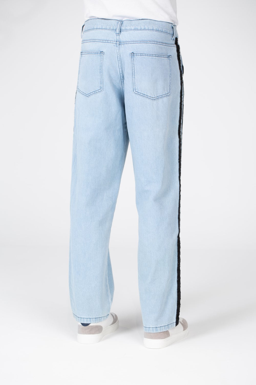 Men's Wide Leg Jeans Pants With Basic Details