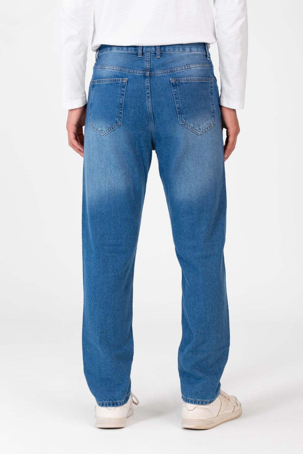 Men's Wide Leg Jeans Pants With Five Pockets And Button Front
