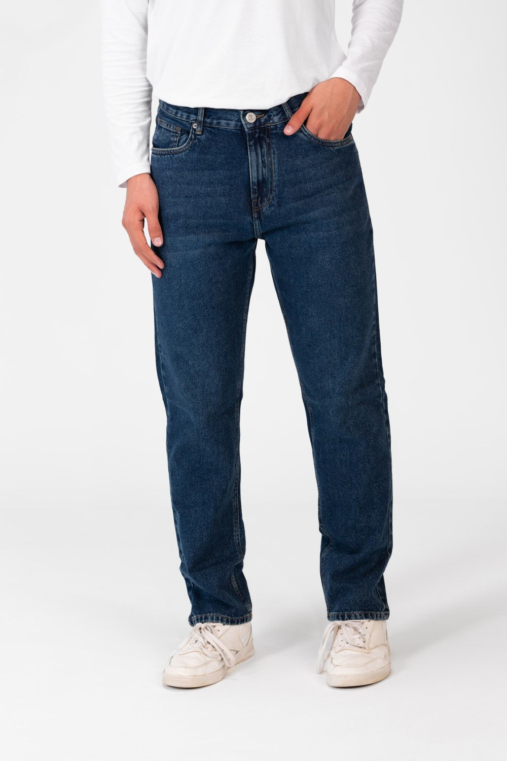 Men's Wide Leg Jeans Pants With Five Pockets And Button Front