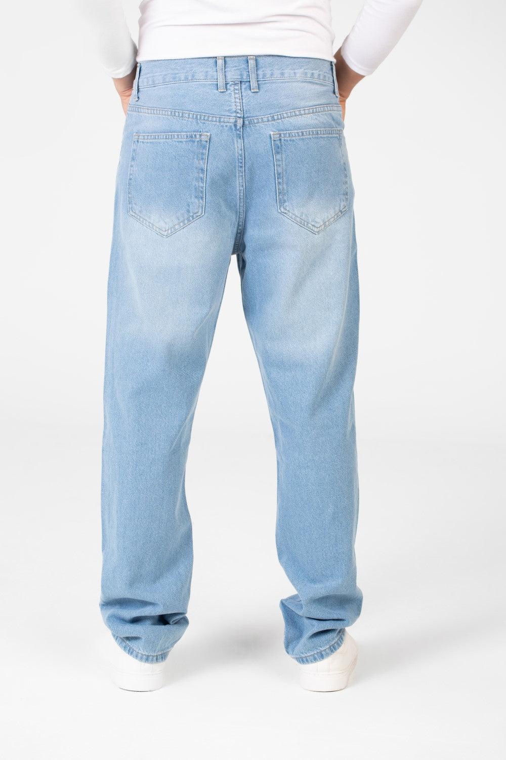 Men's Wide Leg Jeans Pants With Five Pockets And Button Front