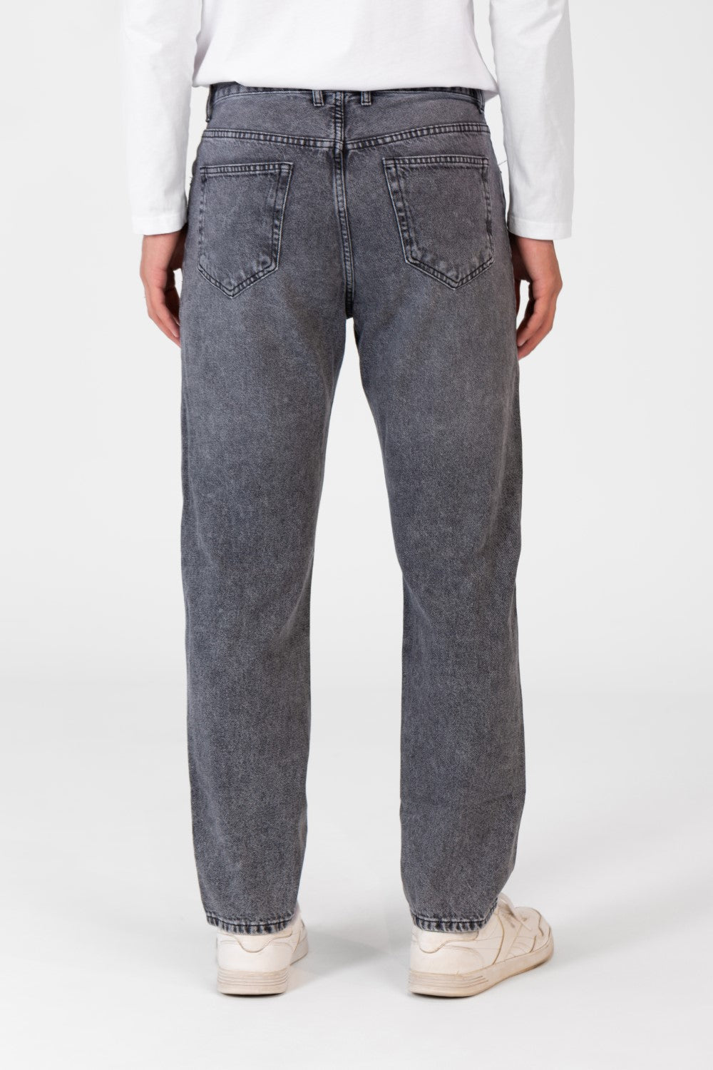 Men's Wide Leg Jeans Pants With Five Pockets And Button Front