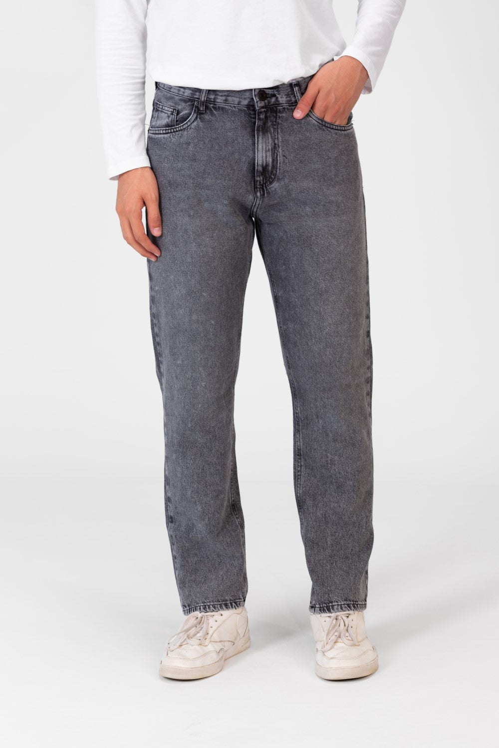 Men's Wide Leg Jeans Pants With Five Pockets And Button Front