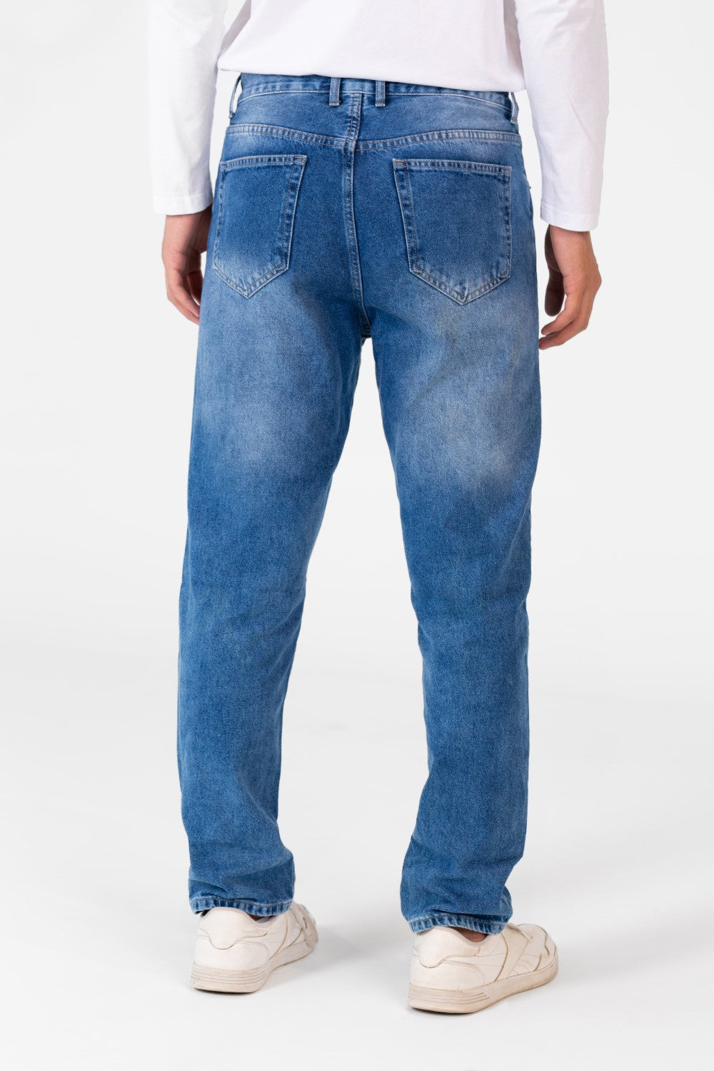 Men's Wide Leg Jeans Pants With Five Pockets And Button Front