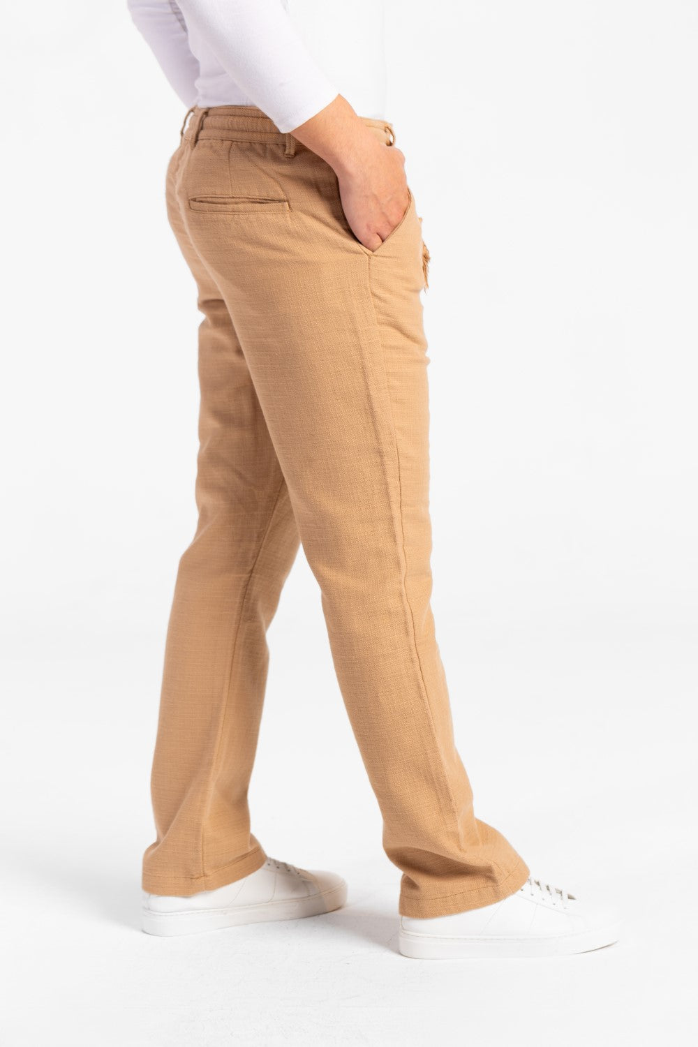 Men's Stylish Drawstring Waist Linen Pants With Pockets