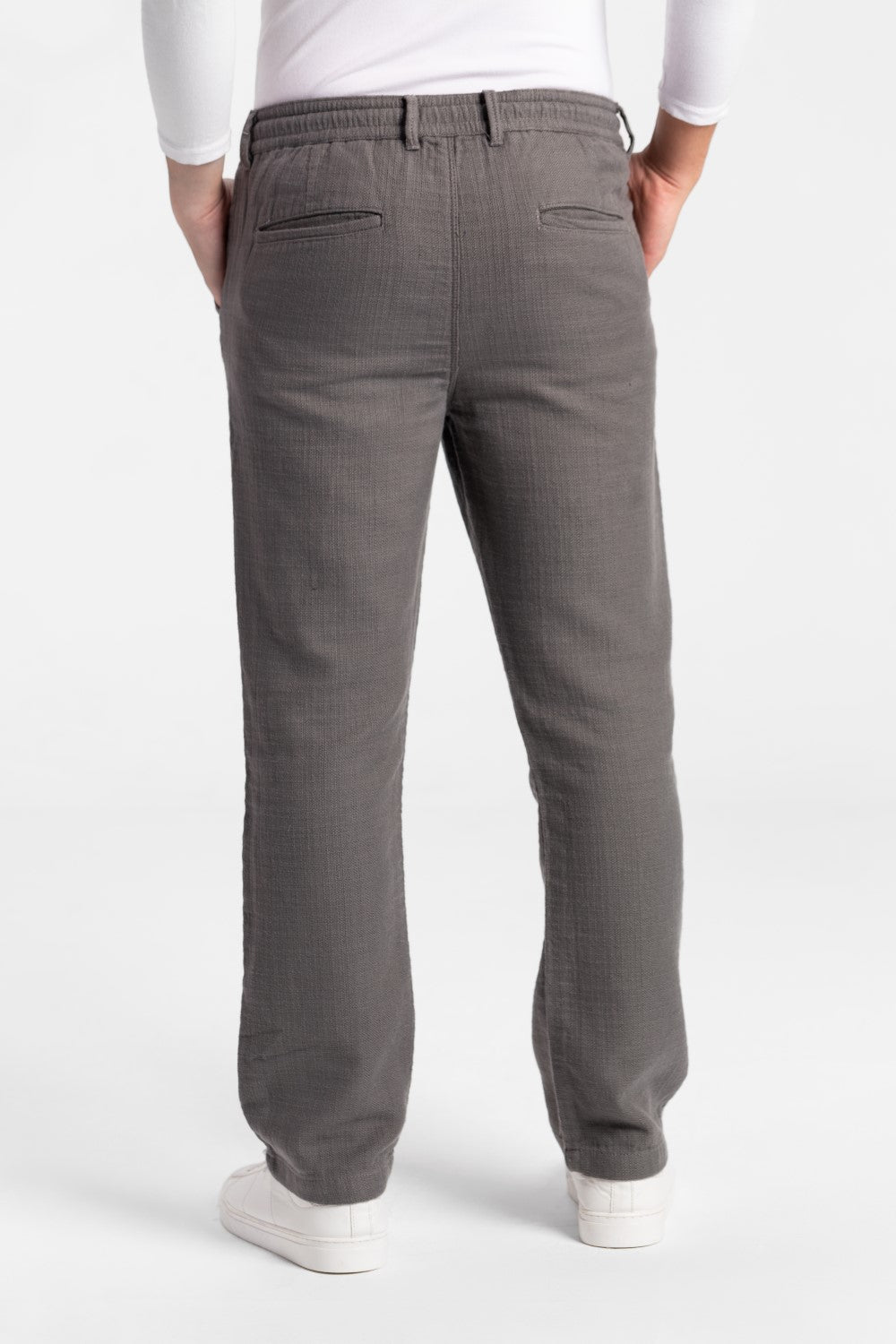 Men's Stylish Drawstring Waist Linen Pants With Pockets