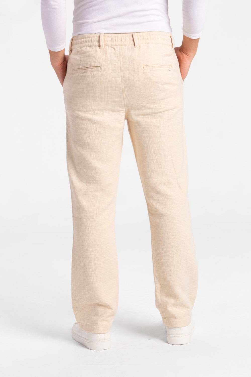 Men's Stylish Drawstring Waist Linen Pants With Pockets