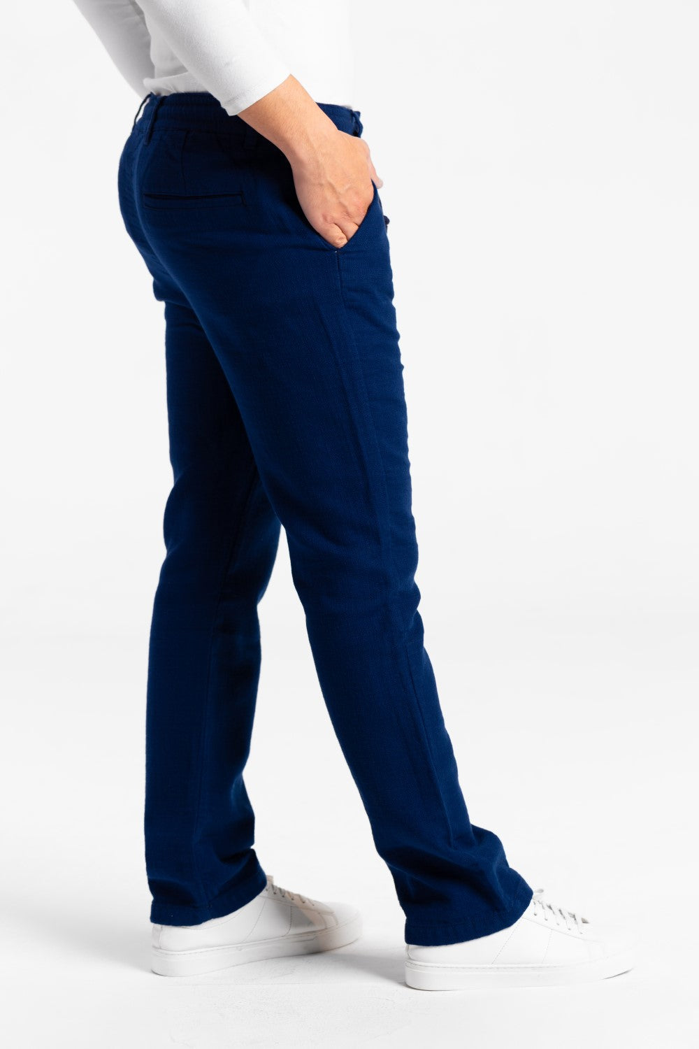 Men's Stylish Drawstring Waist Linen Pants With Pockets